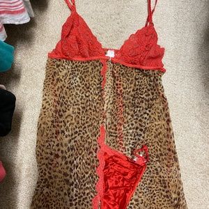 Victoria’s Secret Leopard Print Babydoll Lingerie